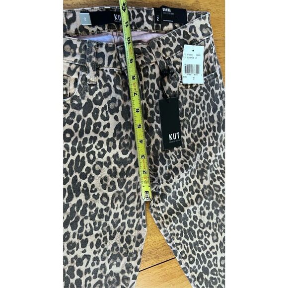 KUT FROM THE KLOTH DONNA ANKLE SKINNY LEOPARD PRINT JEANS WOMENS SIZE 2 NEW - Picture 8 of 12